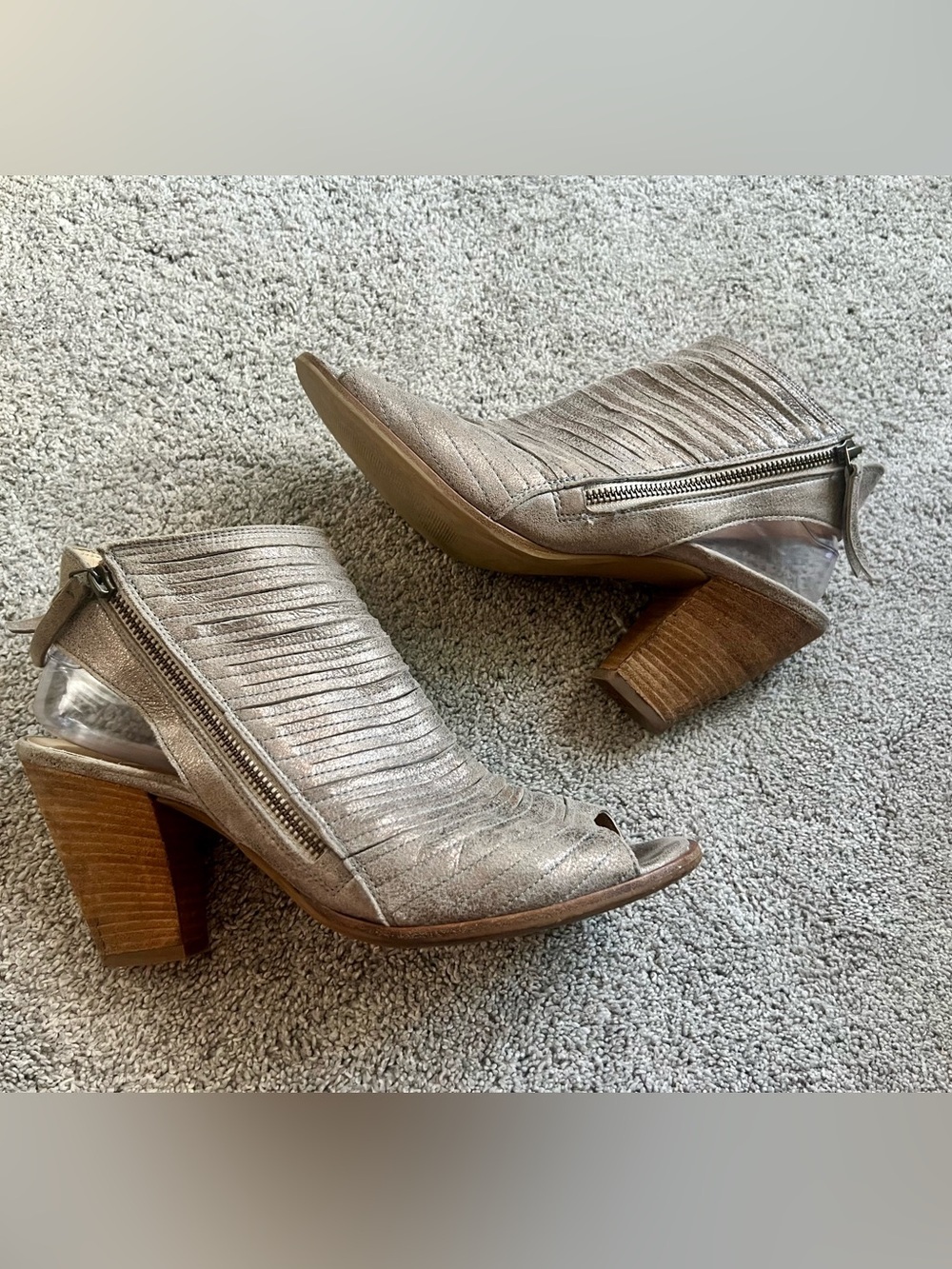 Paul Green Sandals Cayenne Size 8 UK / 10.5 US Leather Festival Moto Heels